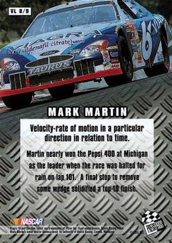 2002 Press Pass - Velocity #VL 8 Mark Martin Back