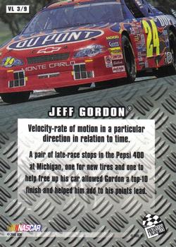 2002 Press Pass - Velocity #VL 3 Jeff Gordon Back