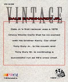 2002 Press Pass - Vintage #VN 6 Dale Earnhardt Jr. Back