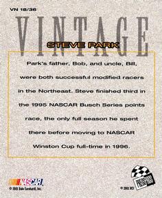 2002 Press Pass - Vintage #VN 18 Steve Park Back