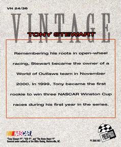 2002 Press Pass - Vintage #VN 24 Tony Stewart Back