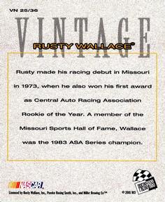 2002 Press Pass - Vintage #VN 25 Rusty Wallace Back