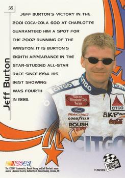 2002 Press Pass VIP #35 Jeff Burton Back