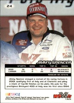 2002 Wheels High Gear #24 Jimmy Spencer Back