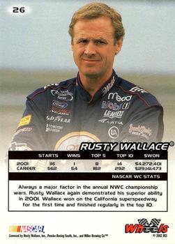 2002 Wheels High Gear #26 Rusty Wallace Back