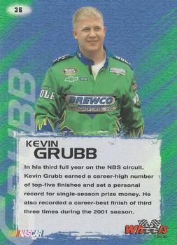 2002 Wheels High Gear #36 Kevin Grubb Back