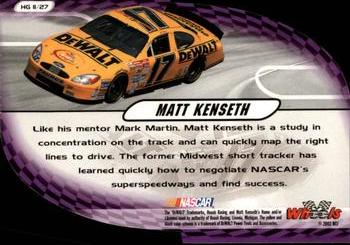 2002 Wheels High Gear - High Groove #HG 11 Matt Kenseth Back