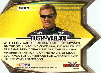 2002 Wheels High Gear - Man & Machine (Machine) #MM 9B Rusty Wallace Back