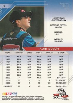 2003 Press Pass Eclipse #3 Kurt Busch Back