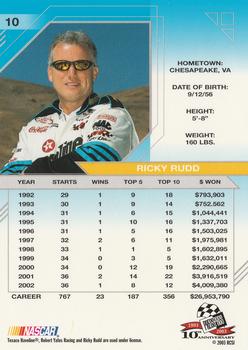 2003 Press Pass Eclipse #10 Ricky Rudd Back
