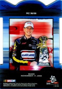 2003 Press Pass Eclipse - Racing Champions #RC 36 Kurt Busch Back