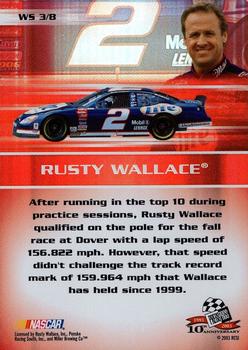 2003 Press Pass Eclipse - Warp Speed #WS 3 Rusty Wallace Back