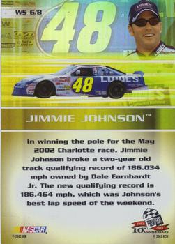 2003 Press Pass Eclipse - Warp Speed #WS 6 Jimmie Johnson Back
