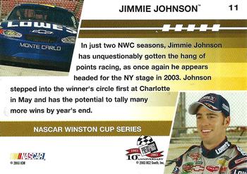 2003 Press Pass Optima #11 Jimmie Johnson Back