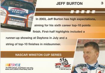 2003 Press Pass Optima #3 Jeff Burton Back