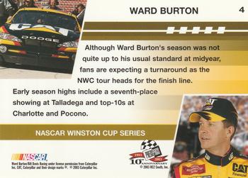 2003 Press Pass Optima #4 Ward Burton Back
