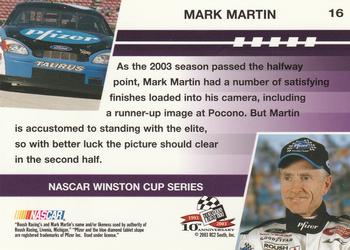 2003 Press Pass Optima #16 Mark Martin Back