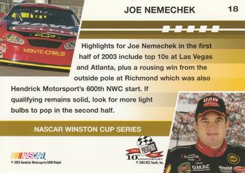 2003 Press Pass Optima #18 Joe Nemechek Back