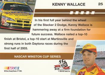 2003 Press Pass Optima #25 Kenny Wallace Back