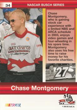 2003 Press Pass Optima #34 Chase Montgomery Back
