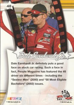 2003 Press Pass Optima #48 Dale Earnhardt Jr. Magazines Back
