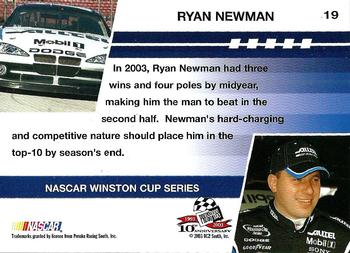 2003 Press Pass Optima #19 Ryan Newman Back
