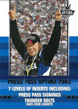 2003 Press Pass Optima #50 Ryan Newman Front