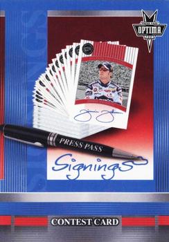 2003 Press Pass Optima #NNO Signings Contest Card Front