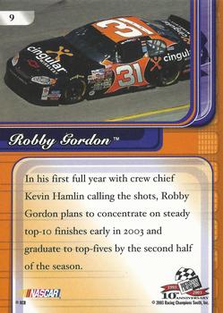 2003 Press Pass Premium #9 Robby Gordon Back