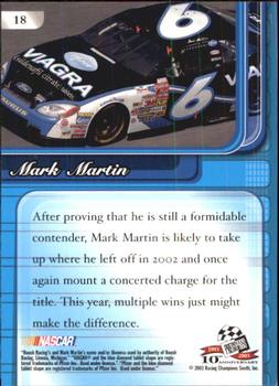 2003 Press Pass Premium #18 Mark Martin Back