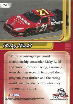 2003 Press Pass Premium #24 Ricky Rudd Back