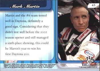 2003 Press Pass Premium #43 Mark Martin's Car Back