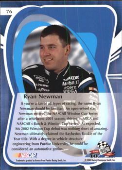 2003 Press Pass Premium #76 Ryan Newman Back