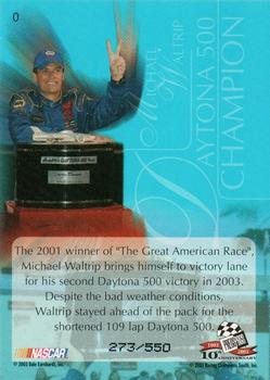 2003 Press Pass Premium #0 Michael Waltrip Back