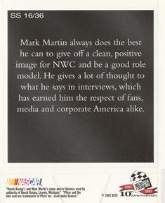 2003 Press Pass - Snapshots #SS 16 Mark Martin Back