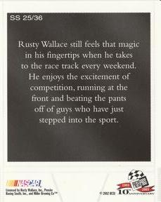 2003 Press Pass - Snapshots #SS 25 Rusty Wallace Back