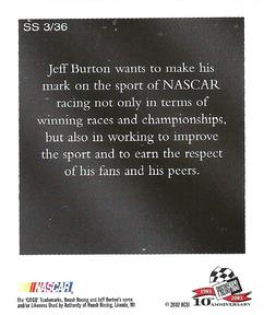 2003 Press Pass - Snapshots #SS 3 Jeff Burton Back