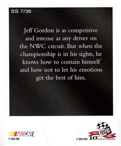 2003 Press Pass - Snapshots #SS 7 Jeff Gordon Back