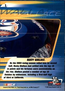 2003 Press Pass Stealth #1 Rusty Wallace Back