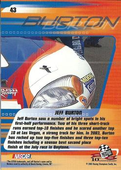2003 Press Pass Stealth #43 Jeff Burton Back