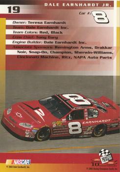 2003 Press Pass Trackside #19 Dale Earnhardt Jr. Back