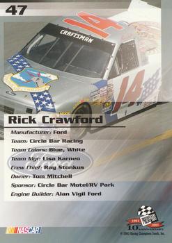 2003 Press Pass Trackside #47 Rick Crawford Back