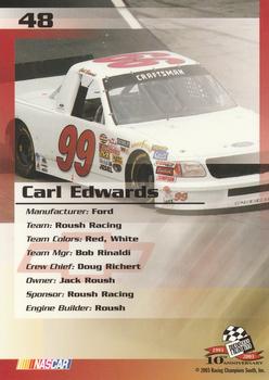2003 Press Pass Trackside #48 Carl Edwards Back