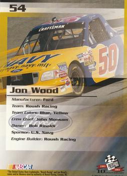 2003 Press Pass Trackside #54 Jon Wood Back