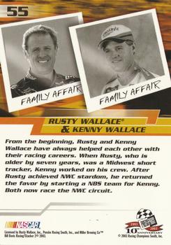 2003 Press Pass Trackside #55 Rusty Wallace / Kenny Wallace Back