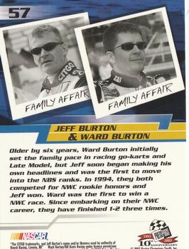 2003 Press Pass Trackside #57 Jeff Burton / Ward Burton Back