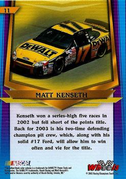 2003 Wheels American Thunder #11 Matt Kenseth Back