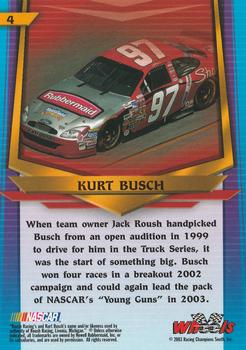 2003 Wheels American Thunder #4 Kurt Busch Back