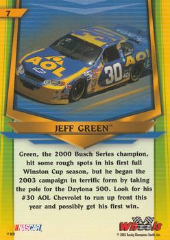 2003 Wheels American Thunder #7 Jeff Green Back