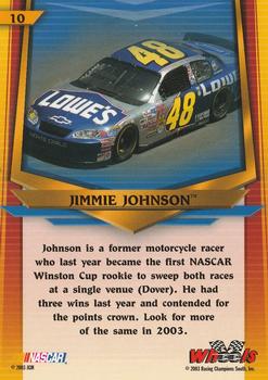 2003 Wheels American Thunder #10 Jimmie Johnson Back